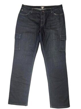 J. Jill Cargo Dark Blue Denim Straight Leg Jeans Plus Size 16 #2517